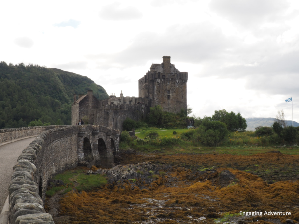 Eilean Donan Castle bridge Scotland Highlands UK history marsh tide loch