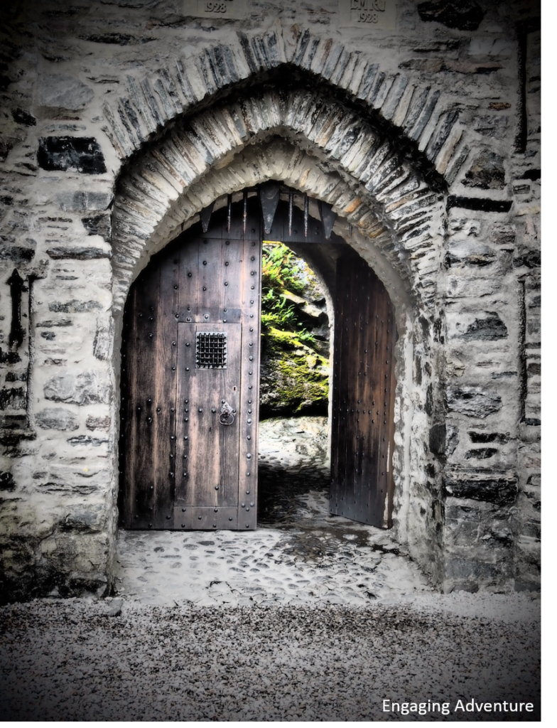 Eilean Donan Castle gate Gothic entrance medieval Scotland history Highlands UK