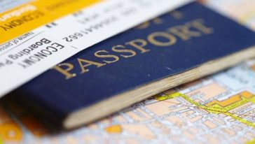 Passport, map, traveling abroad