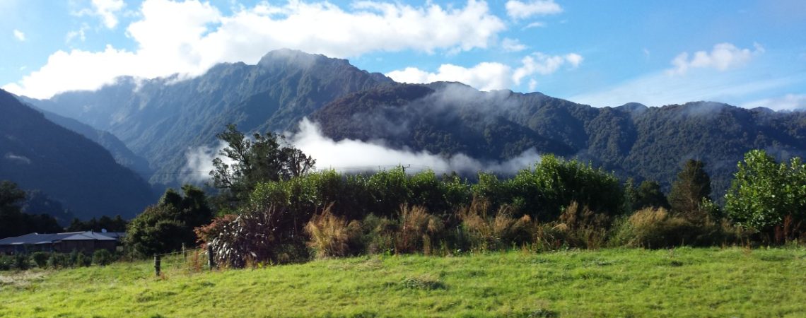 Okarito South Island New Zealand Mountains Clouds